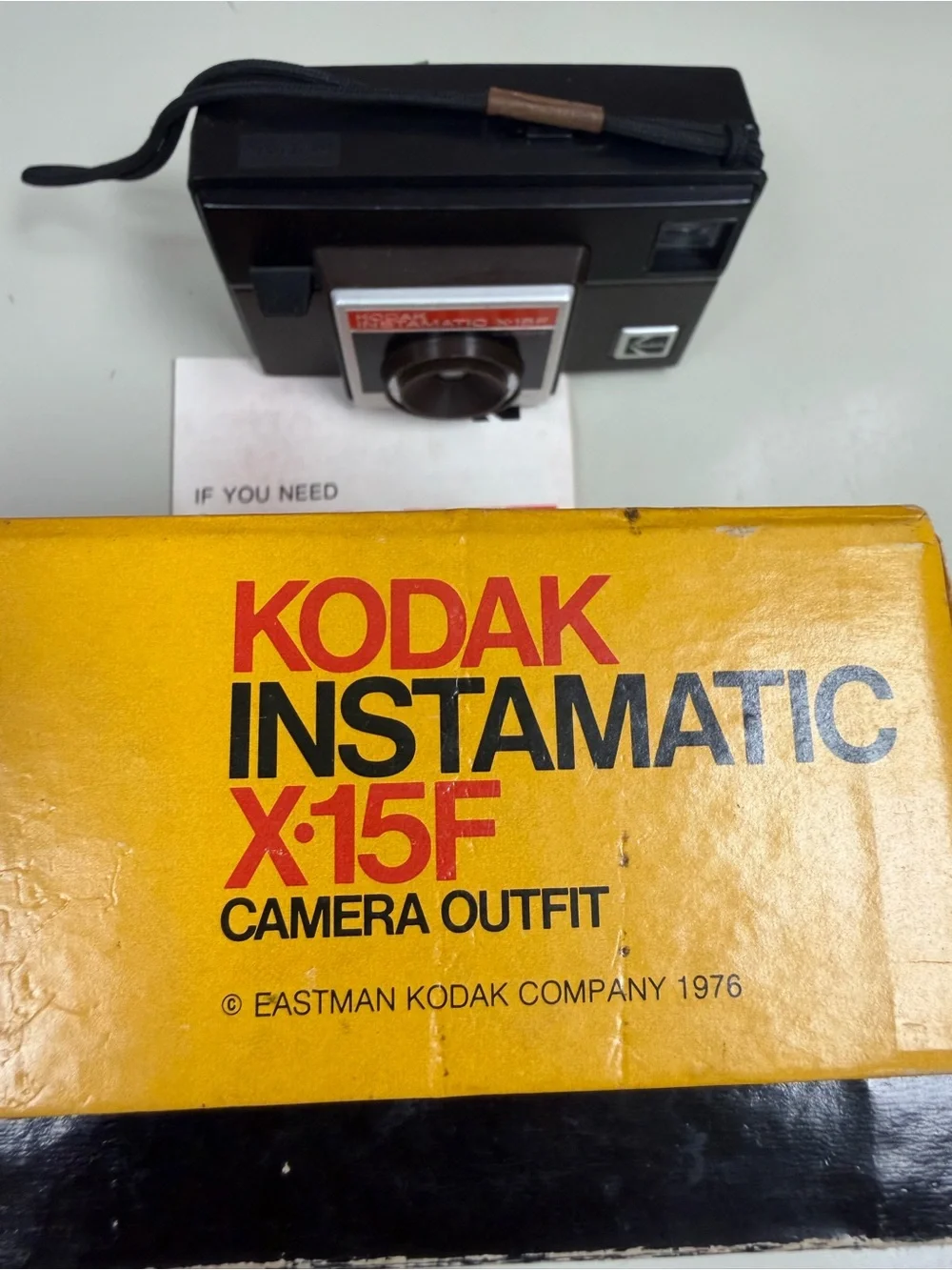 Vintage 1976 Kodak Instamatic X-15F Camera Outfit in Original Box P1
